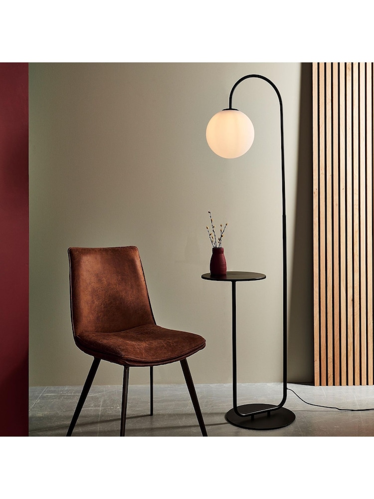 Gallery Home Satin Black Halo Floor Light - Image 2 of 7