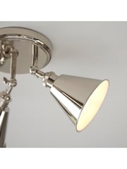 Gallery Home Bright Nickel Hal 3 Light Flush Ceiling - Image 5 of 7