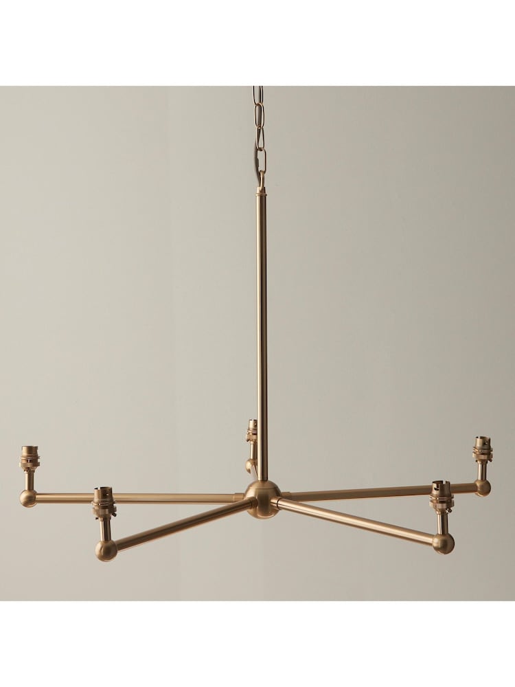 Gallery Home Brass Santiago 5 Light Pendant Ceiling Light - Image 2 of 8