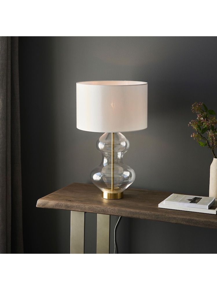 Gallery Home Bright Nickel Kelda Shaped Table Lamp - Image 1 of 5