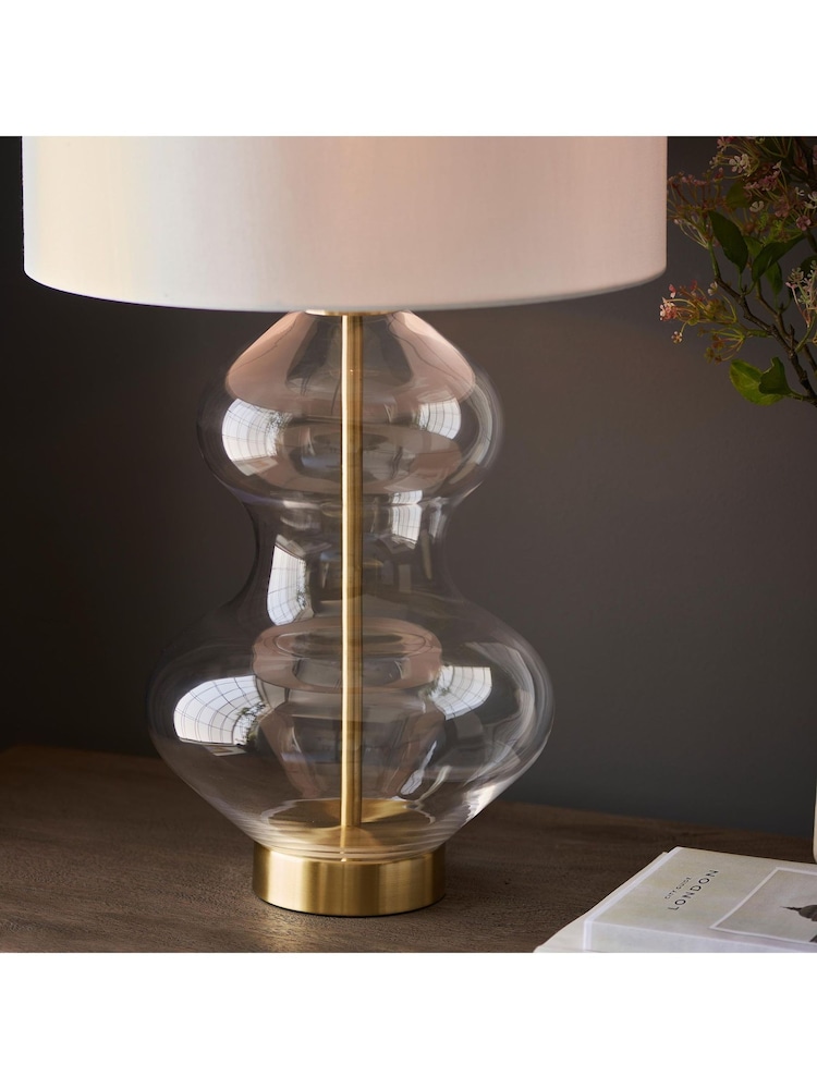 Gallery Home Bright Nickel Kelda Shaped Table Lamp - Image 2 of 5