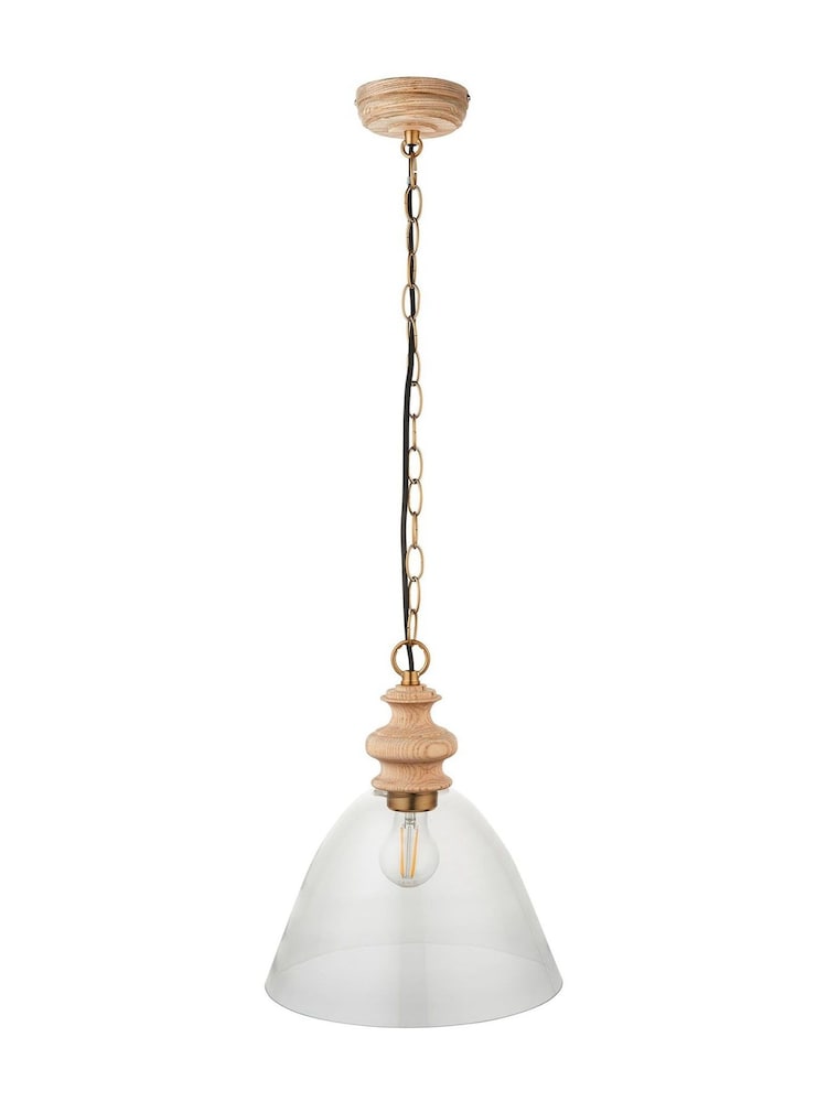 Gallery Home Natural Ash Cotswold 1 Light Pendant Ceiling Light - Image 6 of 6