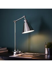 Gallery Home Bright Nickel Hal Table Lamp - Image 1 of 9