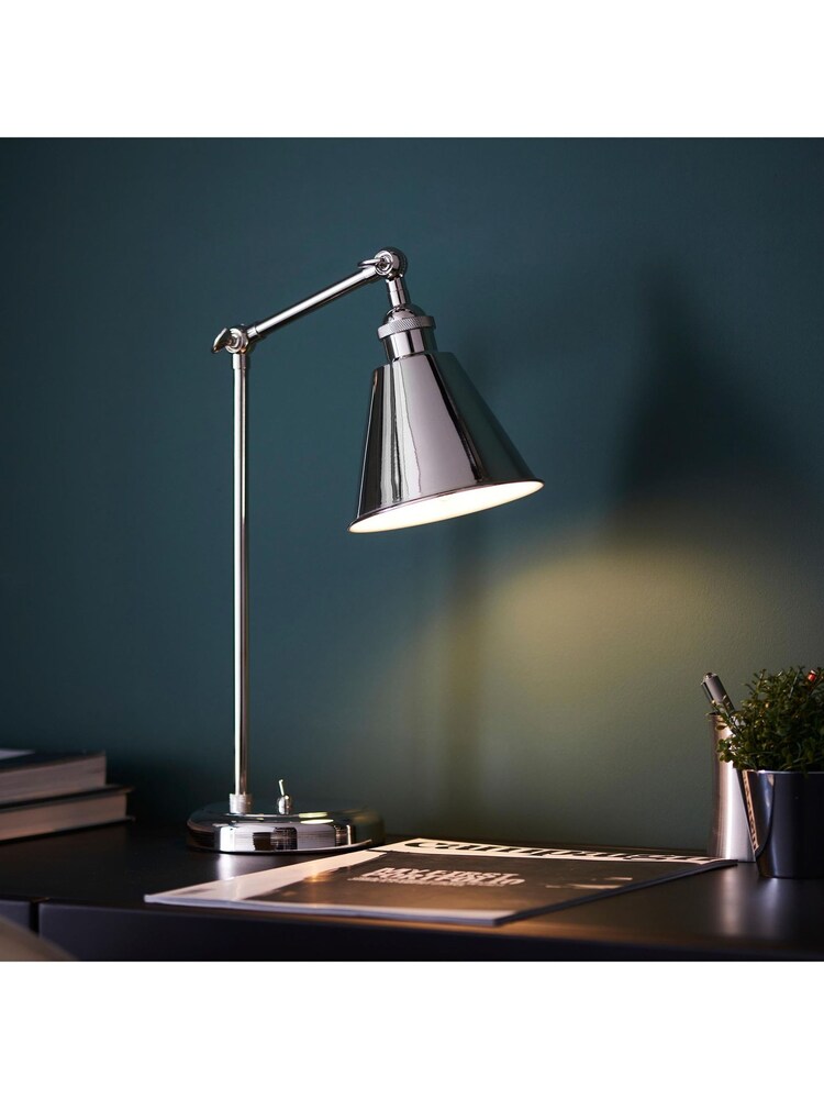 Gallery Home Bright Nickel Hal Table Lamp - Image 1 of 9