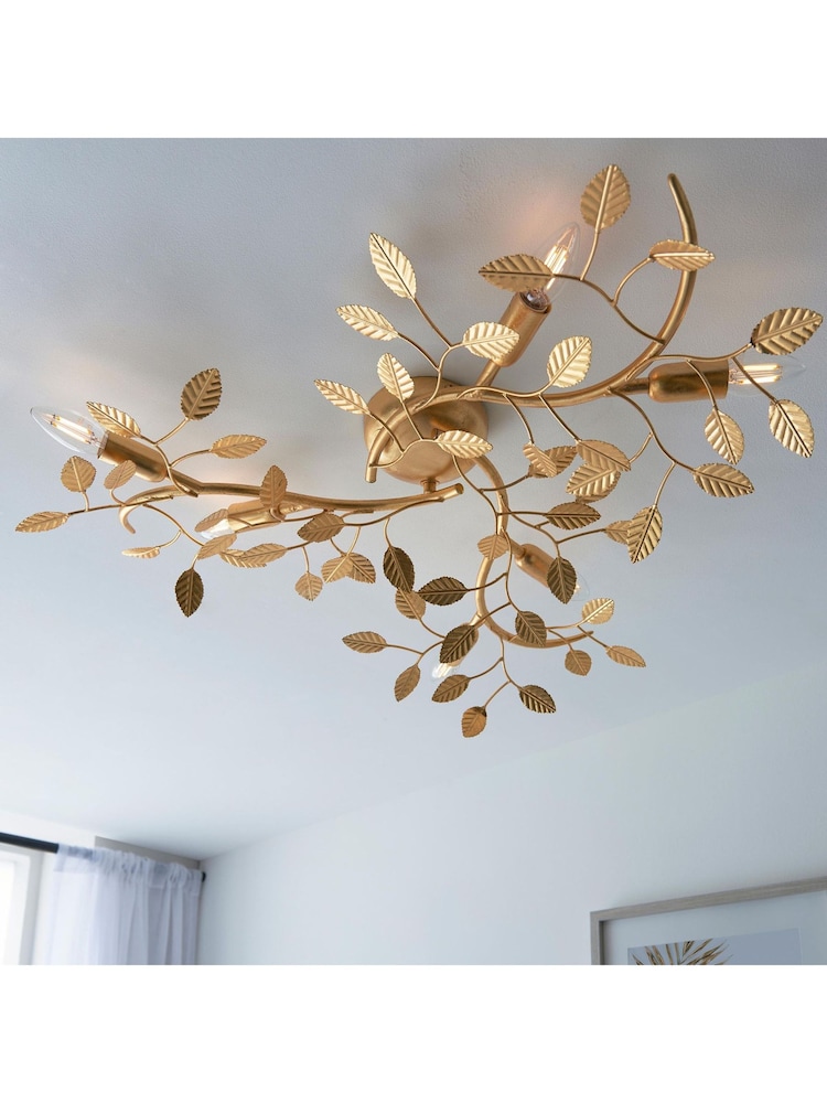 Gallery Home Gold Leaf Linette 6 Light Ceiling Light - Image 1 of 9 Gallery Home Gold Leaf Linette 6 Light Ceiling Light - Image 1 of 9