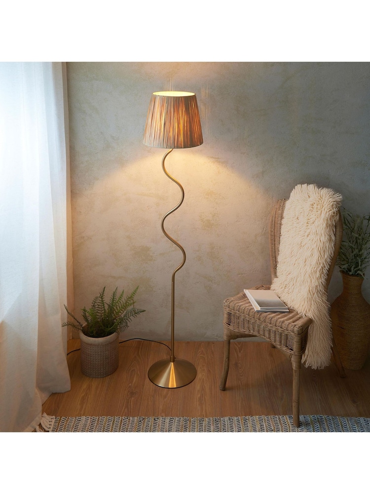 Gallery Home Aged Brass Wriggle Floor Light - Image 1 of 9