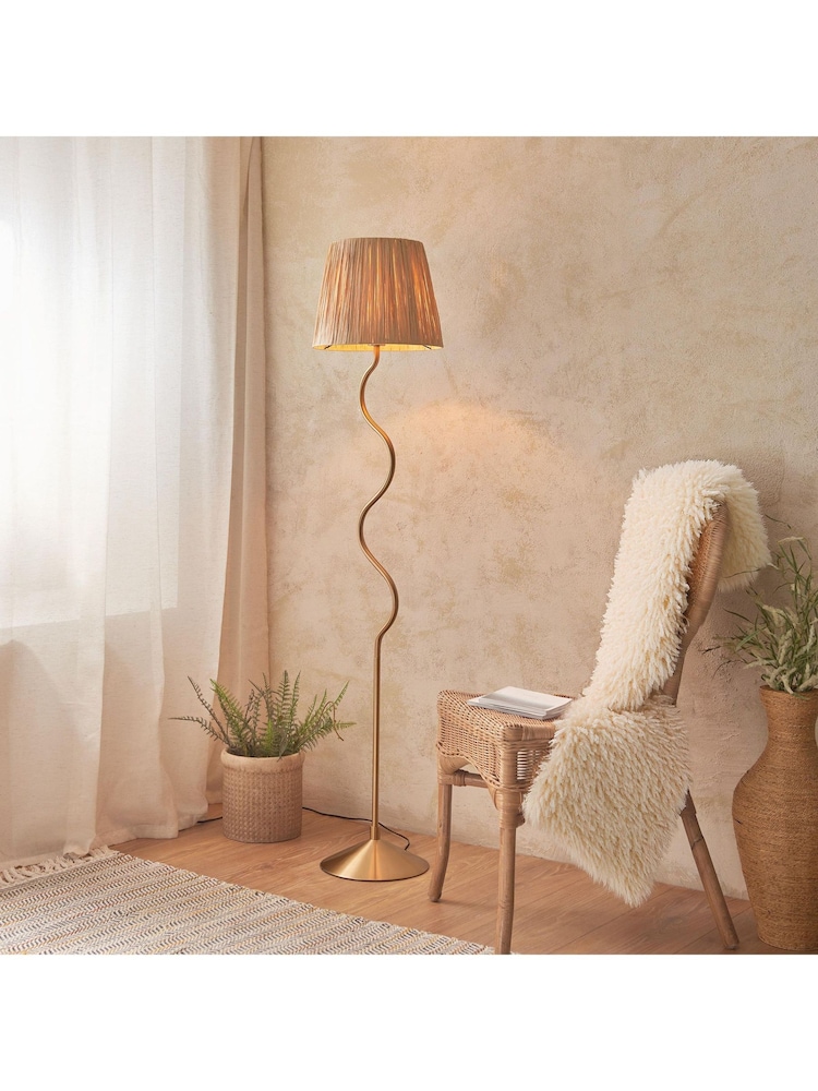 Gallery Home Aged Brass Wriggle Floor Light - Image 2 of 9