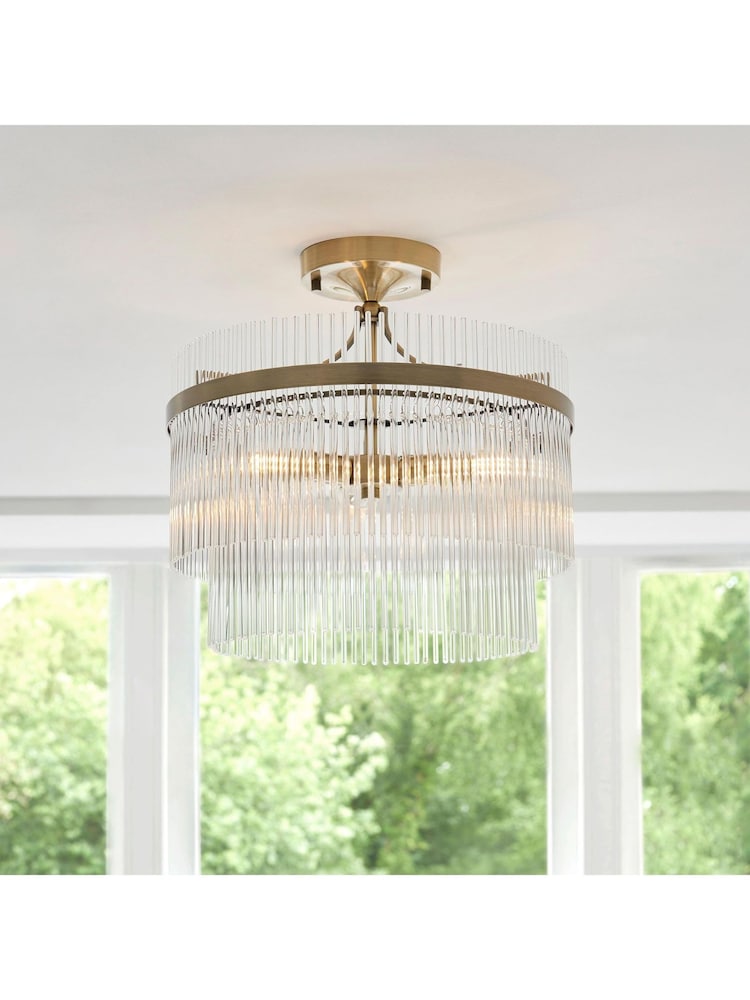 Gallery Home Antique Brass Marietta Light 3 Ceiling Light - Image 1 of 8