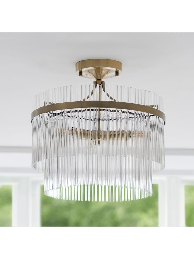 Gallery Home Antique Brass Marietta Light 3 Ceiling Light - Image 2 of 8