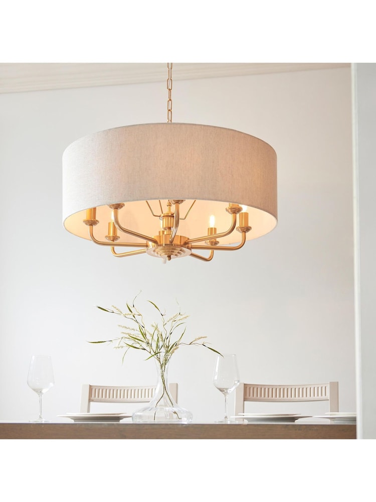 Gallery Home Vintage Brass Highclere 8 Pendant Ceiling Light - Image 2 of 8