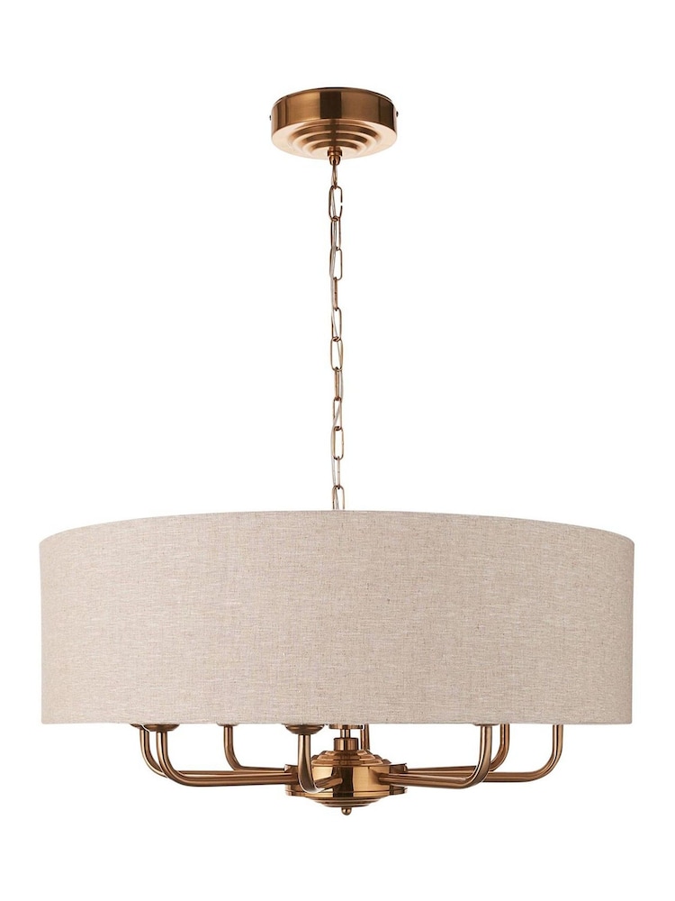 Gallery Home Vintage Brass Highclere 8 Pendant Ceiling Light - Image 8 of 8