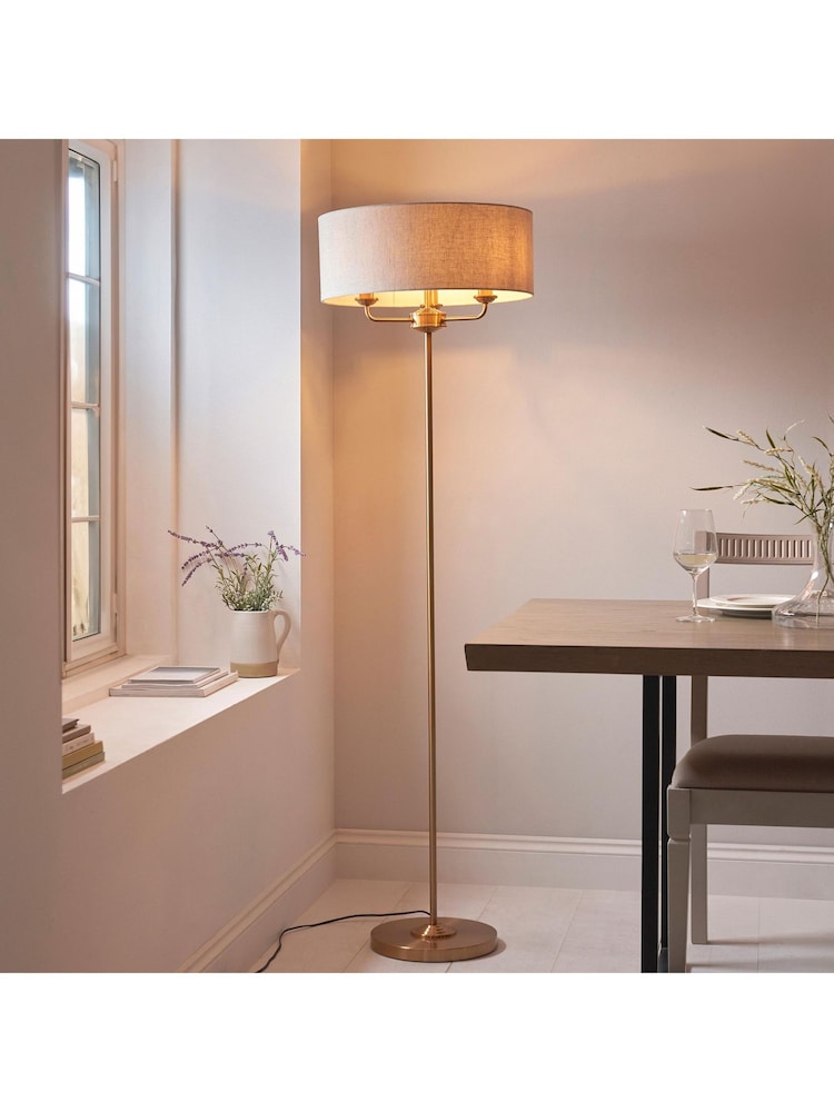 Gallery Home Vintage Brass Highclere Floor Light - Image 1 of 4