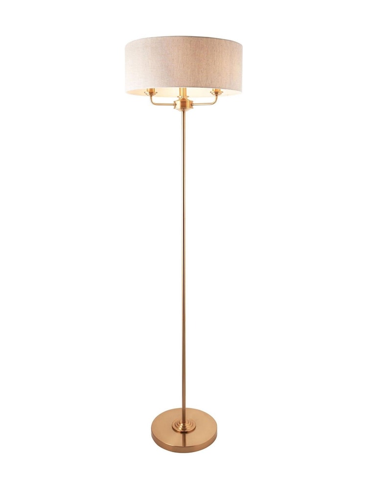 Gallery Home Vintage Brass Highclere Floor Light - Image 4 of 4