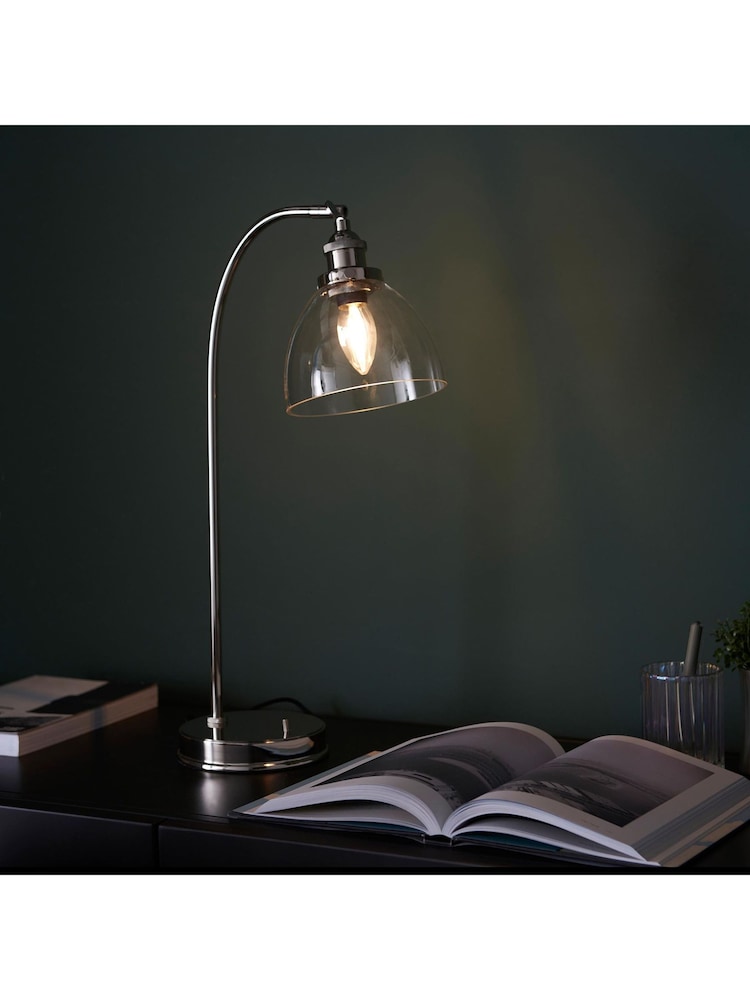 Gallery Home Bright Nickel Hansen Table Lamp - Image 1 of 7 Gallery Home Bright Nickel Hansen Table Lamp - Image 1 of 7