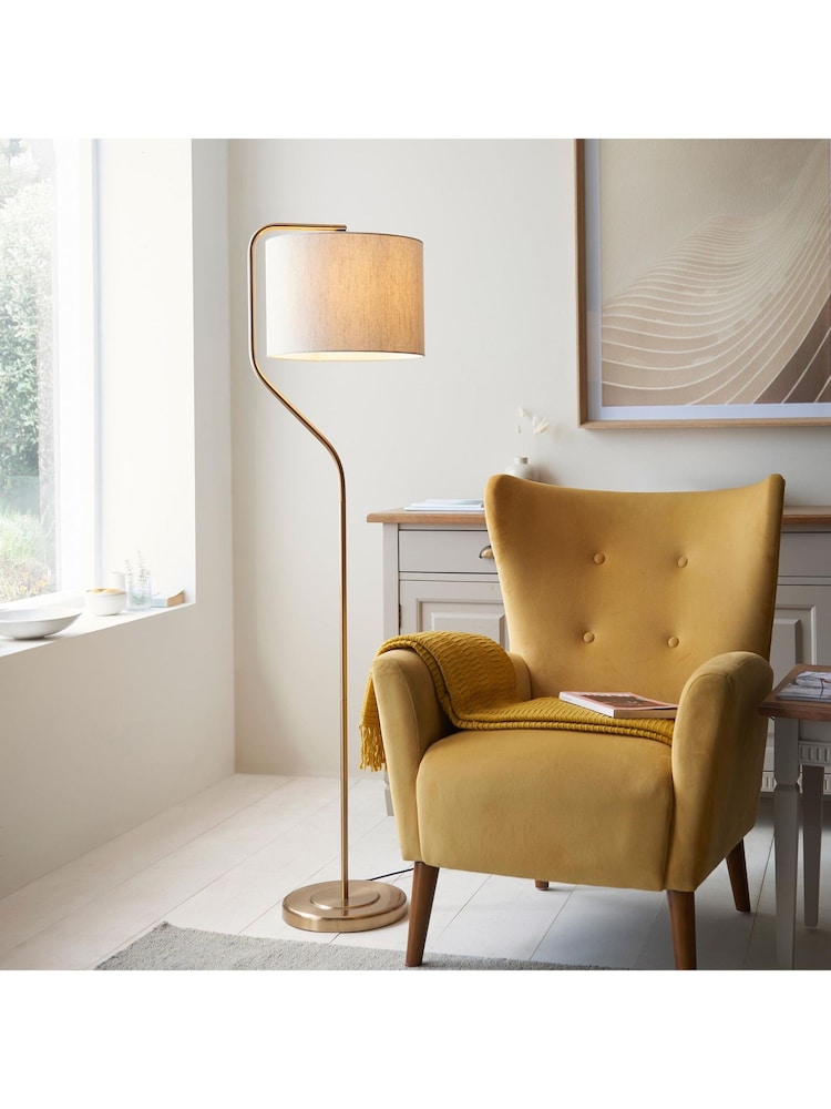 Gallery Home Brass Clement Floor Light - Image 1 of 7