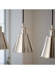 Gallery Home Bright Nickel Hal 3 Light Linear Pendant Bar Ceiling - Image 3 of 6