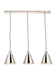 Gallery Home Bright Nickel Hal 3 Light Linear Pendant Bar Ceiling - Image 5 of 6