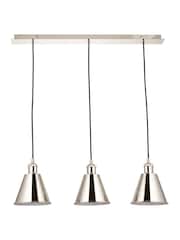 Gallery Home Bright Nickel Hal 3 Light Linear Pendant Bar Ceiling - Image 6 of 6