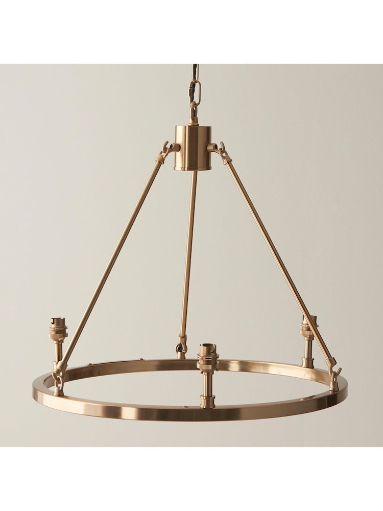 Gallery Home Brushed Brass Chester 3 Light Pendant Ceiling Light - Image 1 of 6