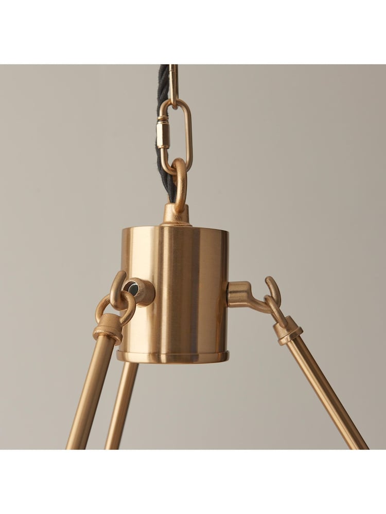 Gallery Home Brushed Brass Chester 3 Light Pendant Ceiling Light - Image 2 of 6