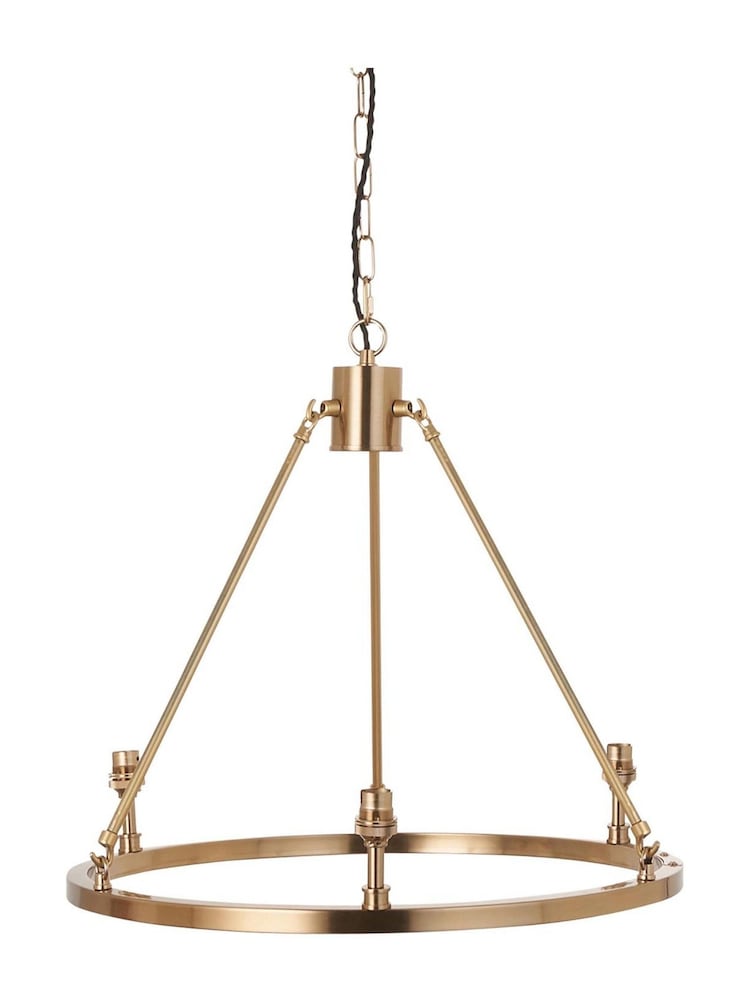 Gallery Home Brushed Brass Chester 3 Light Pendant Ceiling Light - Image 6 of 6
