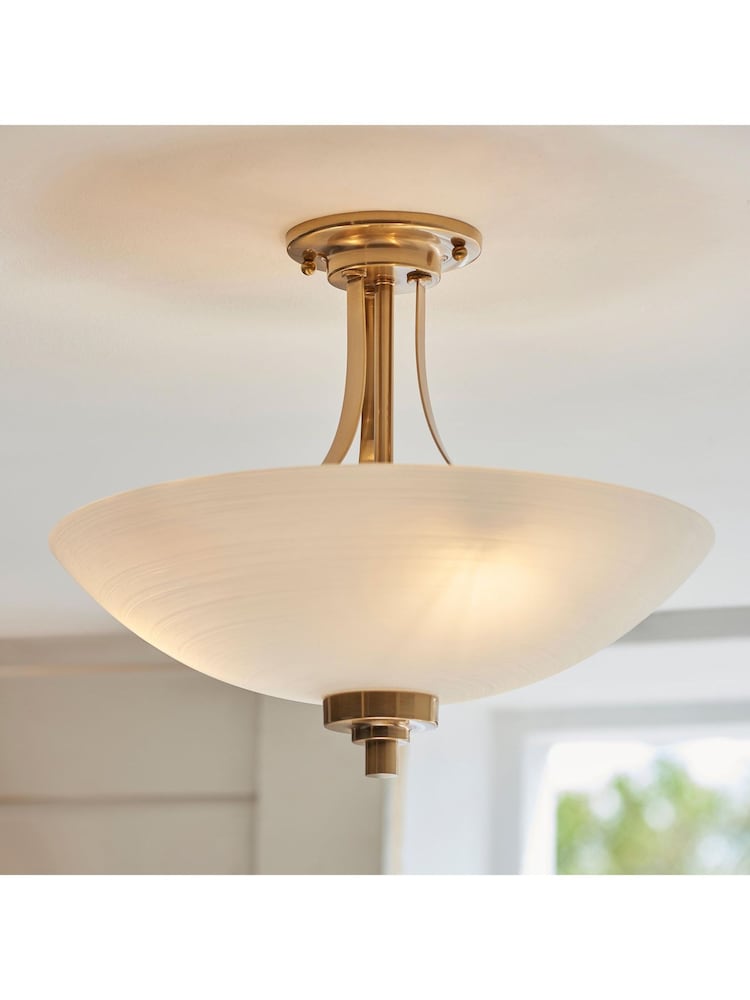 Gallery Home Brass Welles 3 Light Ceiling Light - Image 1 of 7