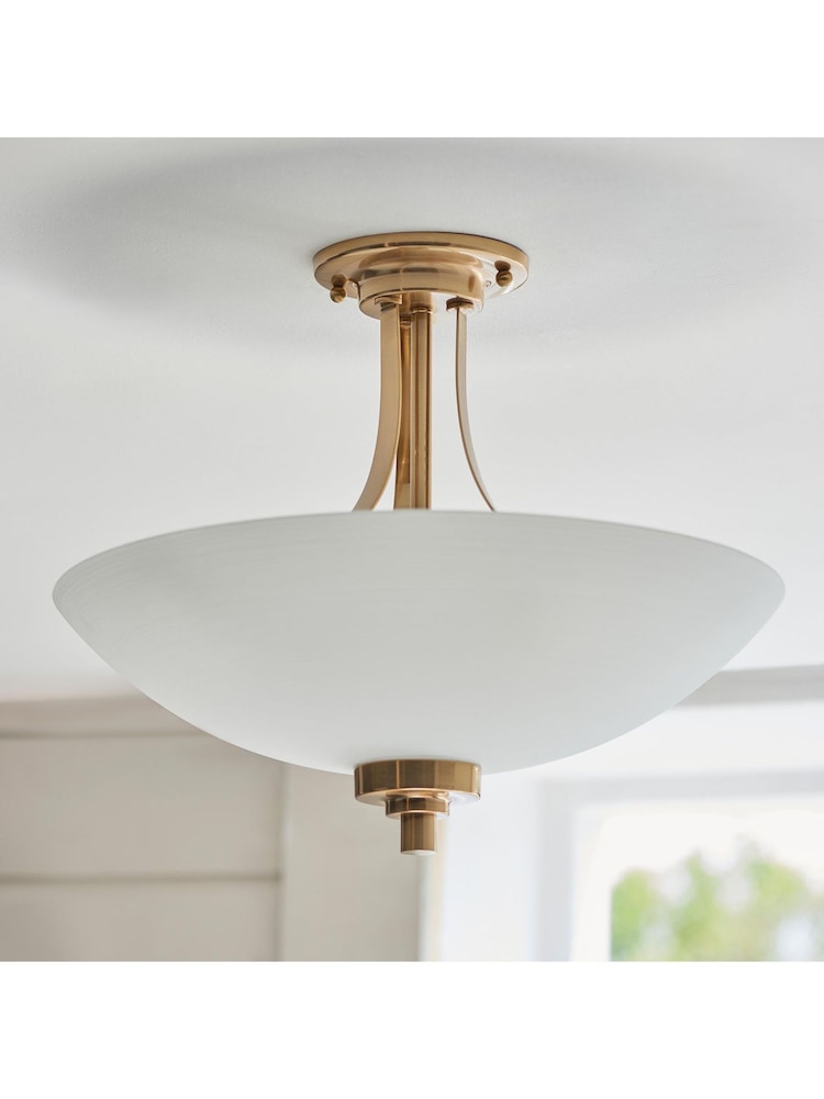 Gallery Home Brass Welles 3 Light Ceiling Light - Image 2 of 7