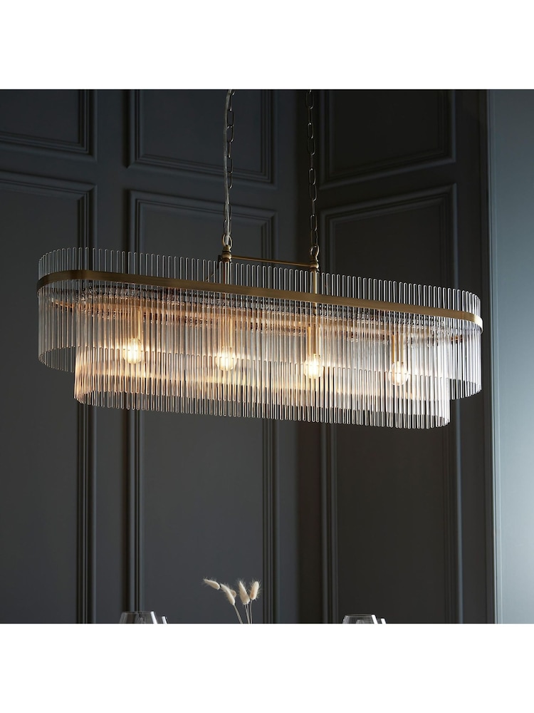 Gallery Home Antique Brass Marietta 4 Light Pendant Ceiling Light - Image 2 of 7