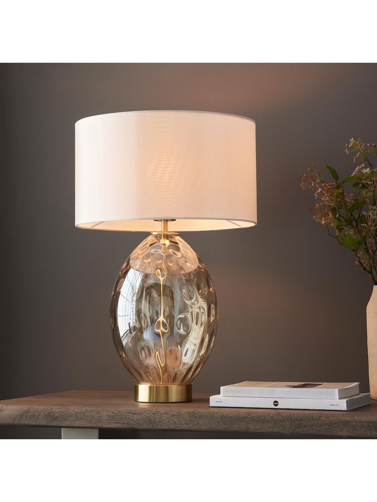 Gallery Home Champagne Elin Dimple Table Lamp - Image 1 of 5