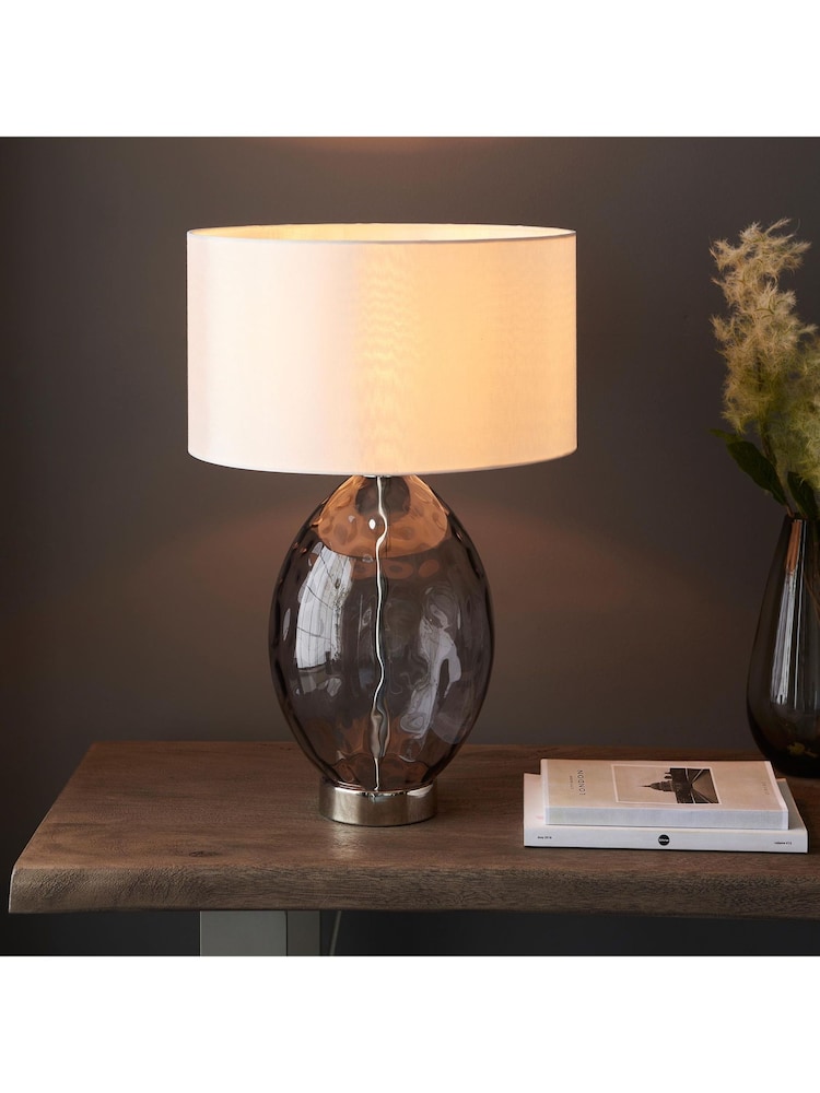 Gallery Home Grey Elin Dimple Table Lamp - Image 1 of 5
