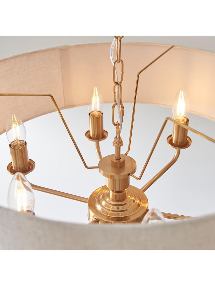 Gallery Home Vintage Brass Highclere Pendant Large Ceiling Light - Image 2 of 7