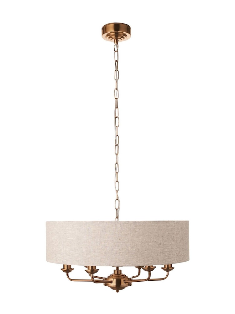 Gallery Home Vintage Brass Highclere Pendant Large Ceiling Light - Image 7 of 7