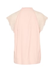 Cream Regular Fit Pink Sepia Rose Lace Blouse - Image 6 of 6