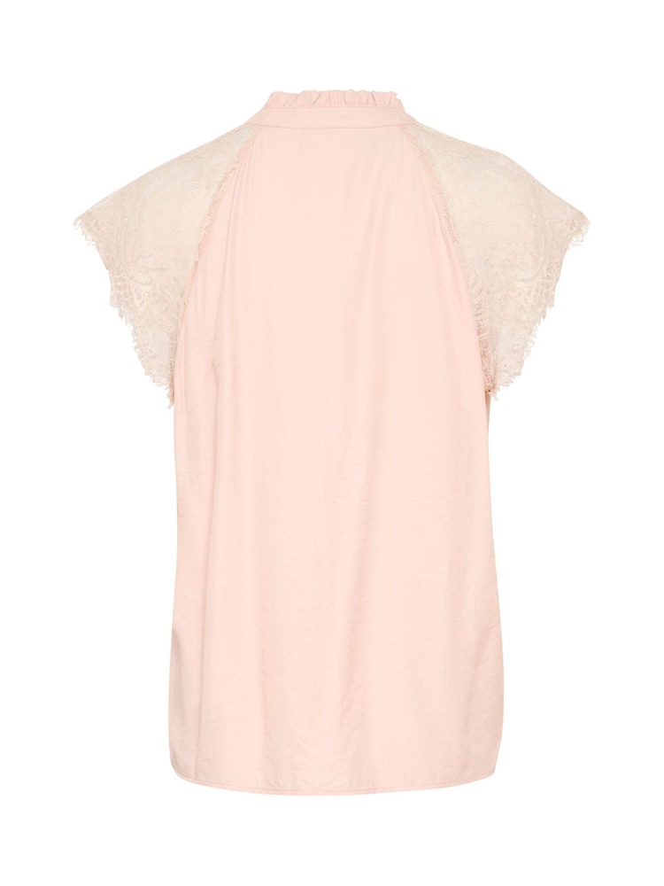 Cream Regular Fit Pink Sepia Rose Lace Blouse - Image 6 of 6 Cream Regular Fit Pink Sepia Rose Lace Blouse - Image 6 of 6