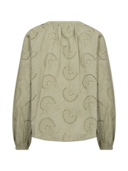 Cream Green CRDelia V-Neck Long Sleeve 100% Cotton Blouse - Image 5 of 5
