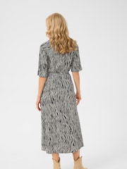 Cream Tiah Wavy Dots Midi Shirt Black Dress - Image 2 of 4