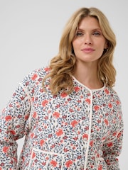 Cream CRNaomi Floral Round Neck Quilted White Jacket - Image 1 of 5