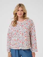 Cream CRNaomi Floral Round Neck Quilted White Jacket - Image 2 of 5
