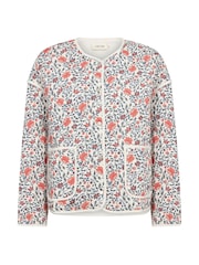Cream CRNaomi Floral Round Neck Quilted White Jacket - Image 4 of 5