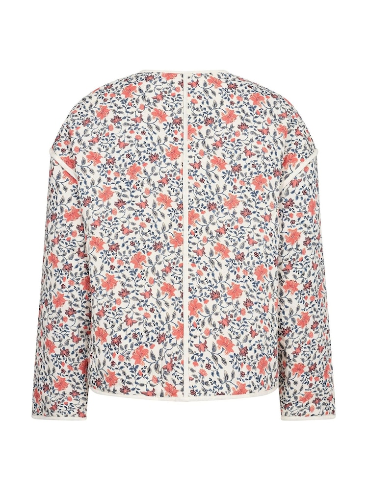 Cream CRNaomi Floral Round Neck Quilted White Jacket - Image 5 of 5
