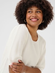 Cream CRSillar 100% Cotton Marshmallow Pullover White Jumper - Image 3 of 5