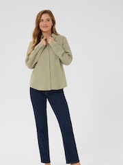 Kaffe Casual Fit Green KAnaya Long Sleeve 100% Cotton Shirt - Image 2 of 3