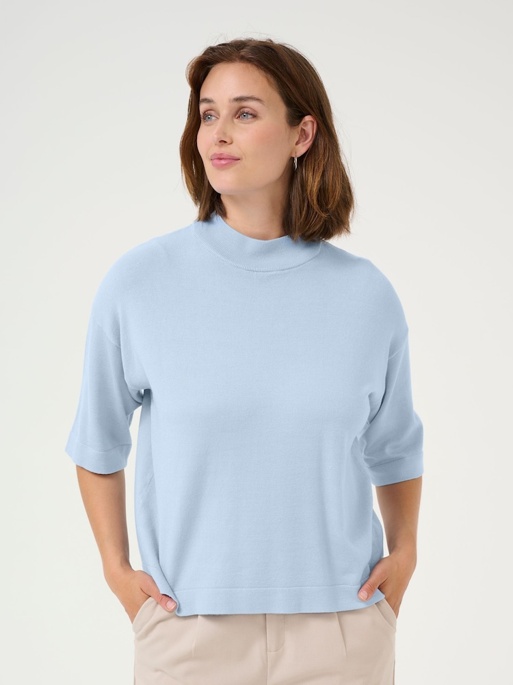 Kaffe Blue KAlizza Turtleneck Fit Jumper - Image 1 of 5 Kaffe Blue KAlizza Turtleneck Fit Jumper - Image 1 of 5