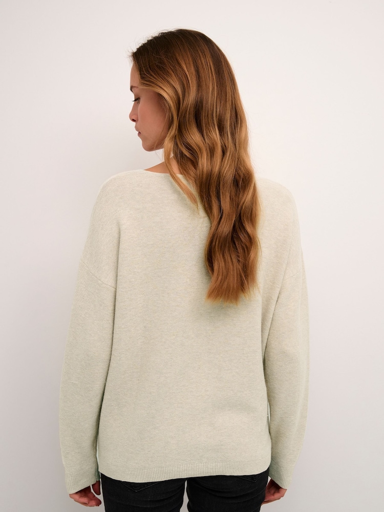 Cream Loose Fit Natural 100% Cotton Knitwear Jumper - Image 2 of 6 Cream Loose Fit Natural 100% Cotton Knitwear Jumper - Image 2 of 6