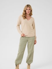 Cream Loose Fit Natural 100% Cotton Knitwear Jumper - Image 3 of 6