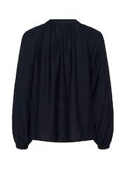 Cream Blue Elegant Viscose Blend Blouse - Image 5 of 5