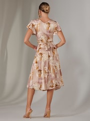 Jolie Moi Pink Wrap Front Midi Dress - Image 2 of 6