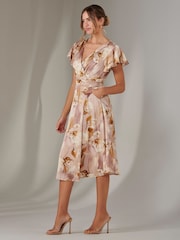 Jolie Moi Pink Wrap Front Midi Dress - Image 6 of 6