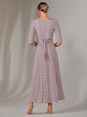 Jolie Moi Pink Enya 3/4 Sleeve Jersey Midaxi Dress - Image 2 of 6