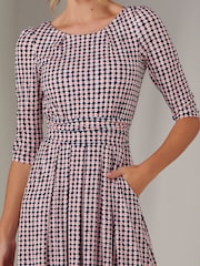 Jolie Moi Pink Enya 3/4 Sleeve Jersey Midaxi Dress - Image 3 of 6